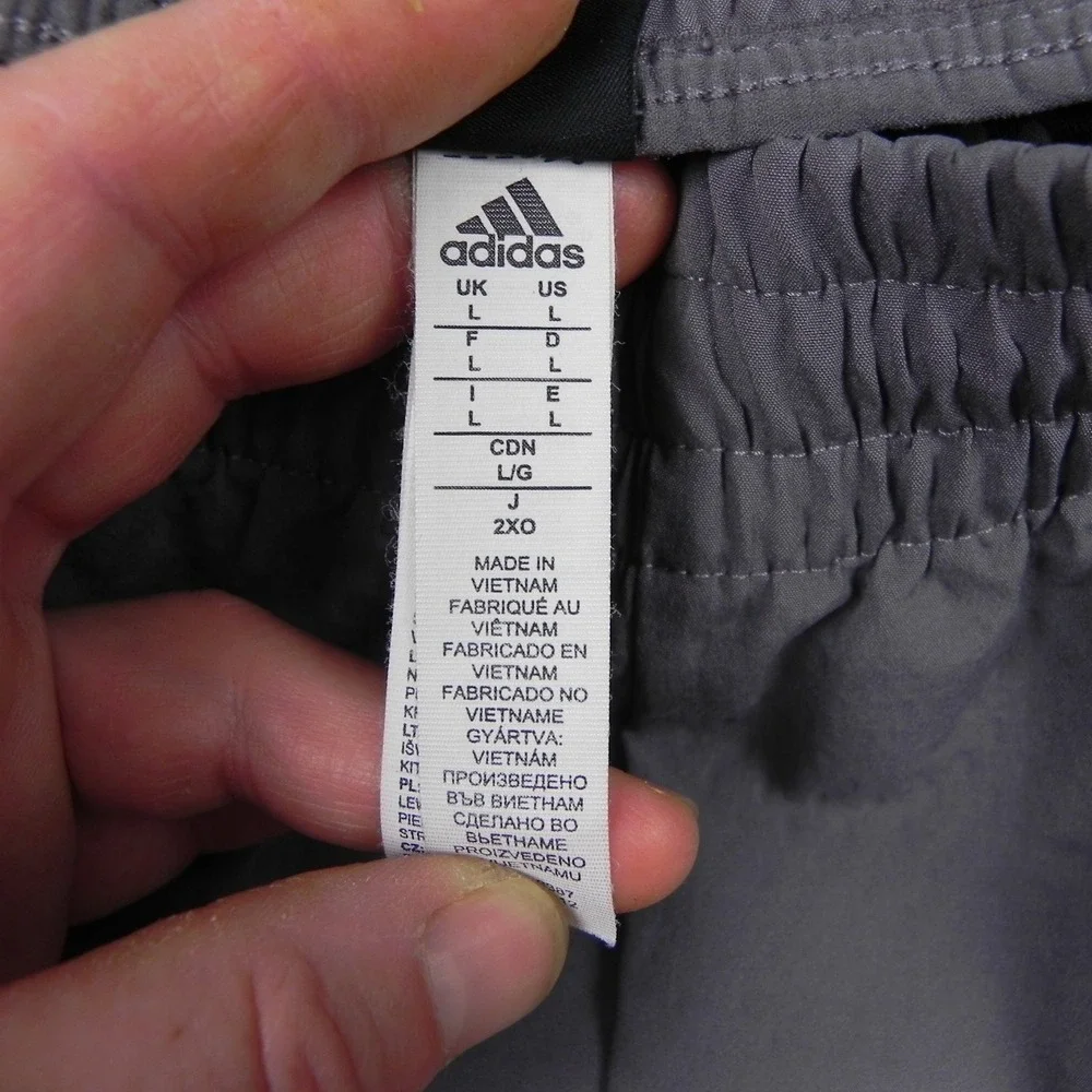 Adidas Jogger Pants Men Large Gray Cargo Pocket Zipper Pockets Athletic Track